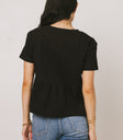 black pleated shirt
