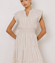 Striped Maxi Dress in Taupe