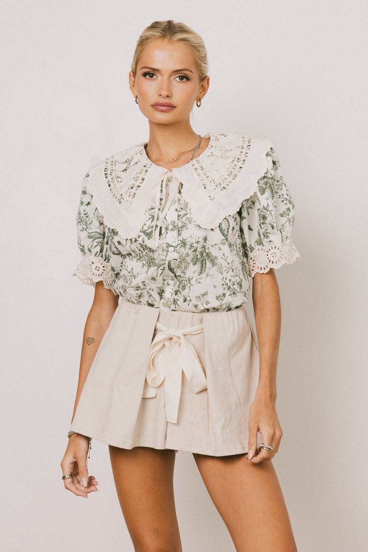 flowy beige shorts