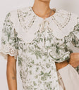 blouse with eyelet lace detail