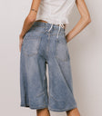 light was denim shorts