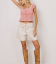 Finneas Denim Shorts in Cream
