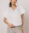Lara Embroidered Blouse in Off White