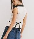 button front contrast top