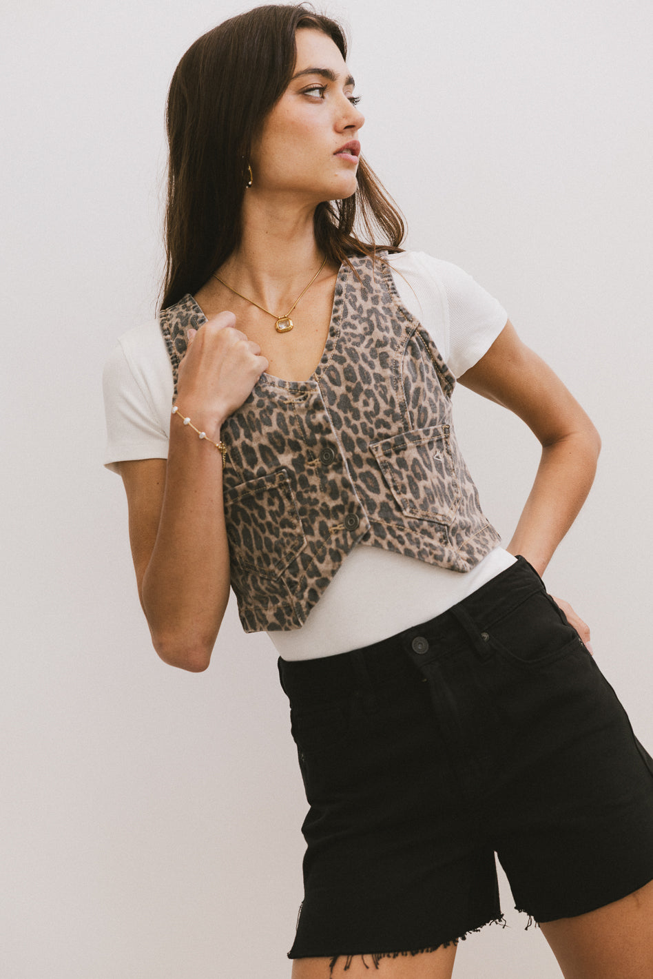 CROPPED CHEETAH VEST