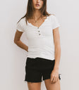 Henley Top in White
