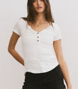 Henley Top in White