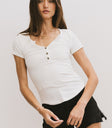 Henley Top in White
