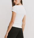 Henley Top in White