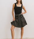 Skyler Tiered Mini Skirt in Black