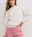 PINK AND WHITE CREW NECK