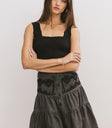 Skyler Tiered Mini Skirt in Black