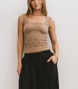 mocha square neck top