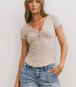 Henley Top in Taupe