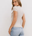 Henley Top in Taupe