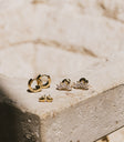 HEART AND CLEAR GEM STUDS