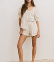 Scalloped Shorts in Oatmeal