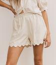 Scalloped Shorts in Oatmeal