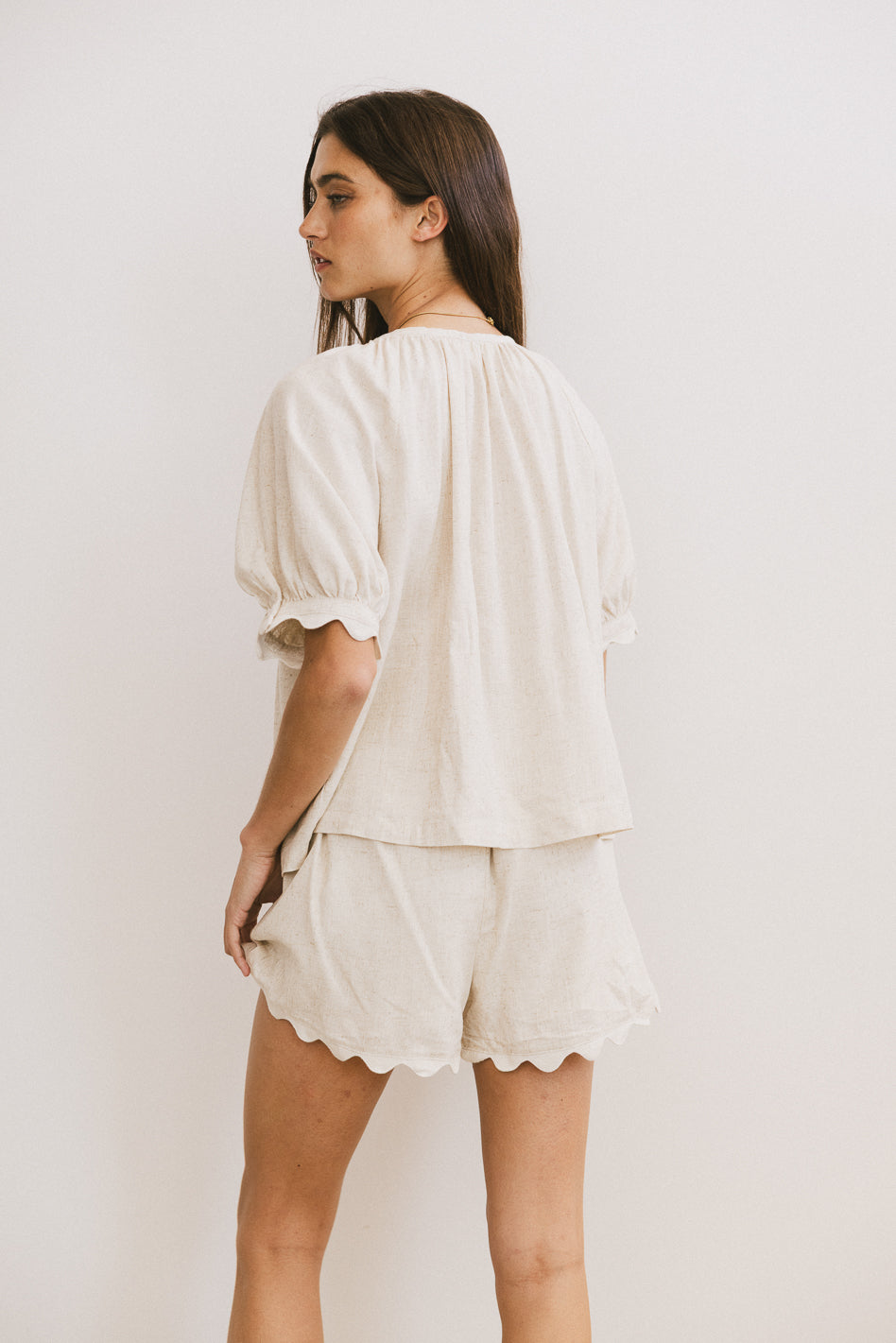Scalloped Top in Oatmeal