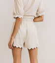 Scalloped Shorts in Oatmeal