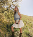Skyler Tiered Mini Skirt in Cream
