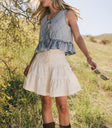 Skyler Tiered Mini Skirt in Cream