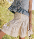 Skyler Tiered Mini Skirt in Cream