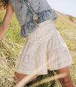Skyler Tiered Mini Skirt in Cream