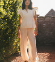 Quinley Embroidered Top in Ecru
