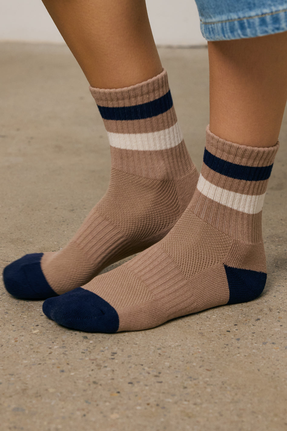 striped knit socks
