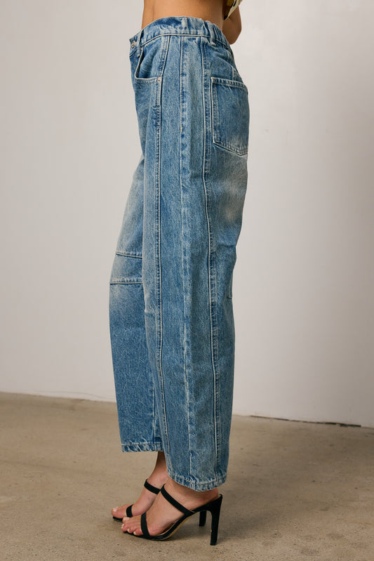 medium wash denim jeans