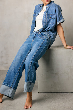Fenna Cuffed Wide Leg Jeans
