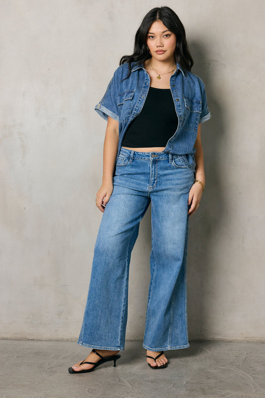 Kate Wide Leg Jeans in Medium Wash