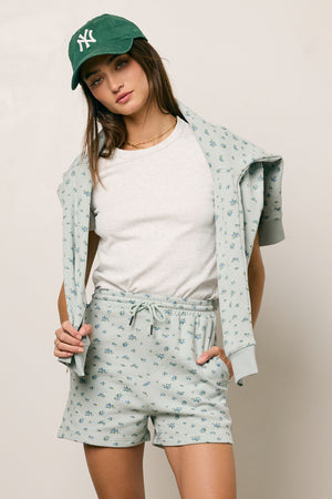 Elora Floral Shorts in Blue