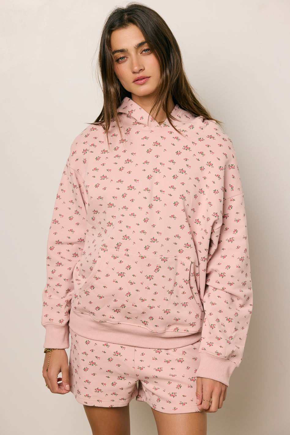 Elora Floral Sweatshirt in Pink