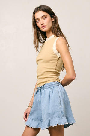 Lilah Reverse Seam Tank in Taupe