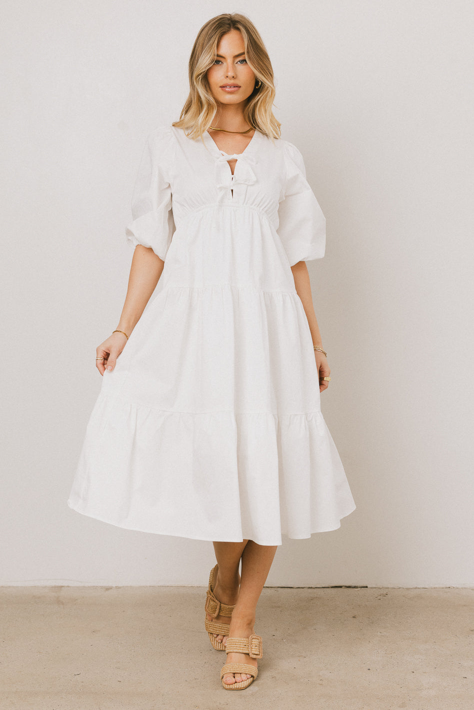 MIDI DRESS IN CREAM
