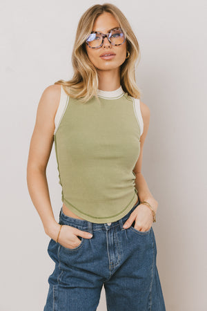 Lilah Reverse Seam Tank in Green