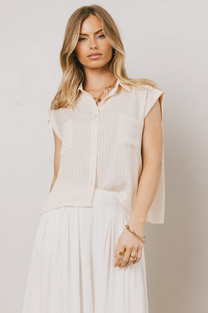 Luka Checkered Button Up in Cream