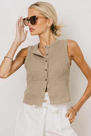 Griffin Knit Tank Top in Sage