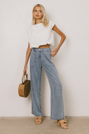 Reece Wide Leg Pants in Blue