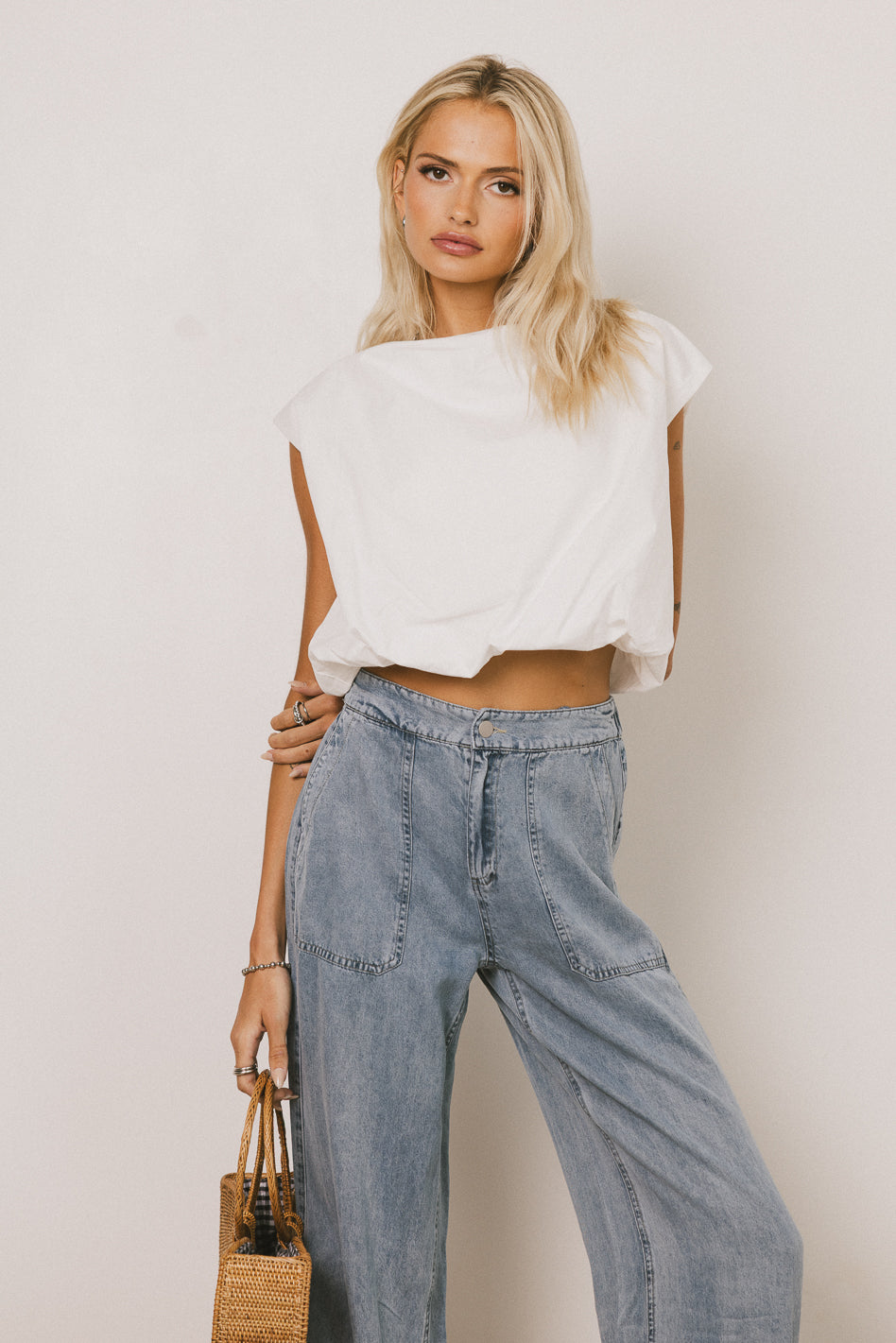  Bubble Top in White
