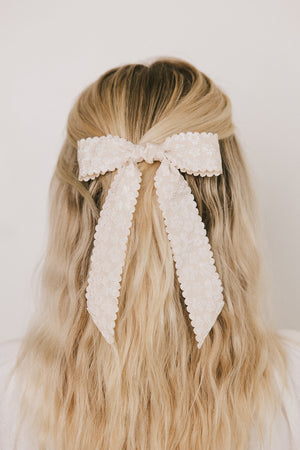 Ester Floral Bow in Champagne