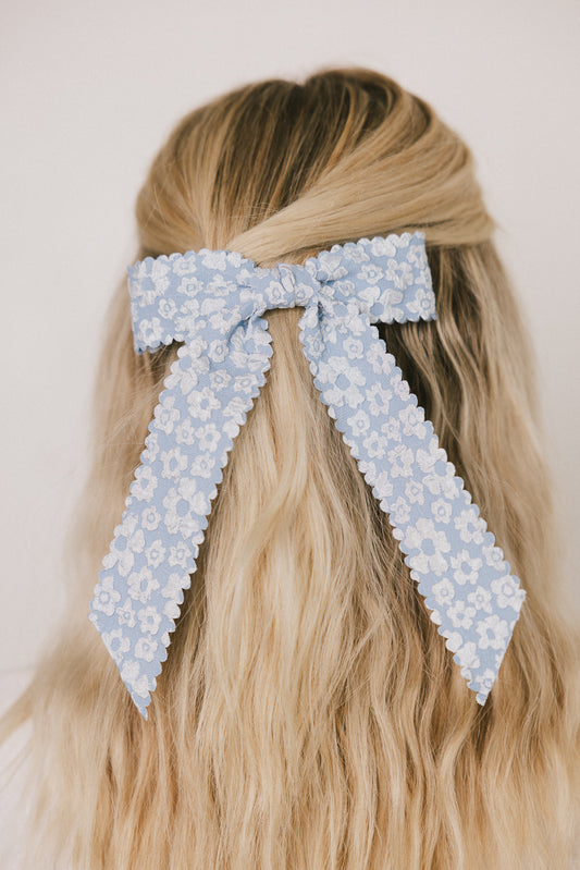 Ester Floral Bow in Blue