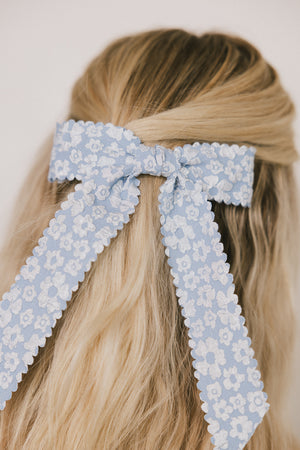 Ester Floral Bow in Blue