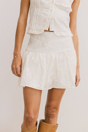 Devin Embroidered Mini Skort